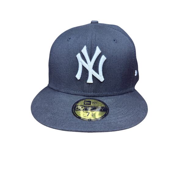 New York Yankees MLB Genuine Merchandise 59Fifty Fitted Hat 7 3/4 100% Wool Blac - Picture 1 of 13
